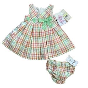 Bonnie Baby ADORABLE Baby Girl Dress & Diaper Cover